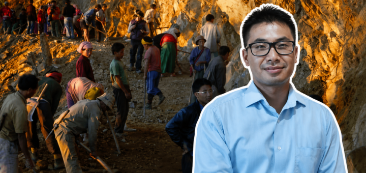 Villagers building the 100-km Peoples Road in Tousem, Manipur